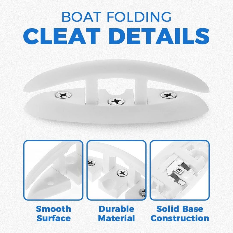 Yetaha Boat Folding Cleat, 4 Pack Flip Up Dock Mooring Cleat Marine Deck Rope Cleat Accessories with Mounting Screws for Boat Kayak, 5.12inch - Image 4